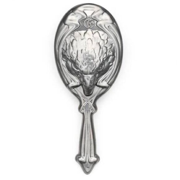Gucci Ornate Silver “Eagle” Hand Mirror a Beautiful Baroque Heirloom Style NWT